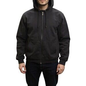 NEW! Men's 2xl Rich Black Fleece Full Zip Hoodie Sweatshirt Fruit of Loom